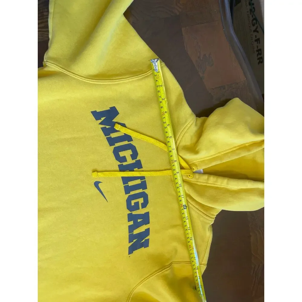 Vintage Nike University of Michigan Hoodie Center Swoosh Yellow  Wolverines Y2K